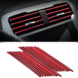 Decorative Strips 20 Pieces Car Air Vent Outlet Stri PVC Chrome Styling Moulding Car Air Vent Trim Strip Car Ventilation Decoration Ventilation Slits Car Decoration Car Air Conditioning Interior
