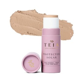 TEIA COSMETICOS Protector Solar Facial en Barra, FPS40, 100% Mineral con Color, Cobertura Alta, 4 Tonos (Muy Claro)