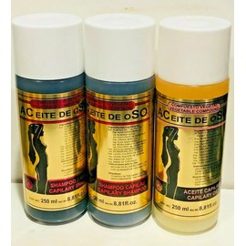 ACEITE DE OSO 2 SHAMPOO + 1 ACEITE CAPILAR 250 ML EACH 3 BOTTLES HECHO MEXICO
