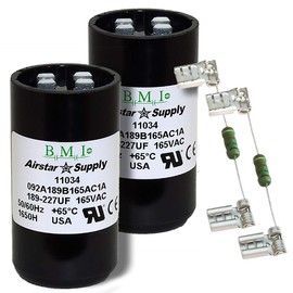 (2) Pack, 189-227 uF x 165 VAC - BMI/USA Start Capacitor # 092A189B165AC1A with Bleed Resistor