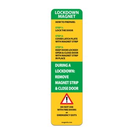 100 Pack - Lockdown Magnetic Strips for School Lockdowns - New and Improved! Durable 30mil Magnetic Strip (Green)