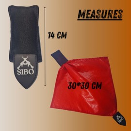 Sibo - Red Deathrag Airsoft with integrated pouch – Tactical accessory – MOLLE vest helmet belt gear – elimination marker cloth, visible signal, airsoft gameplay, field training (Black)