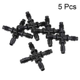 sourcing map Barb Drip Pipe Connector 8mm Inner Diameter Hose Fitting 4 Way for Garden Agricultural Irrigation System, Plastic 5pcs