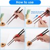 Pack of 12 Reusable Chopsticks Helpers, Colourful Chopsticks Use Trainer,