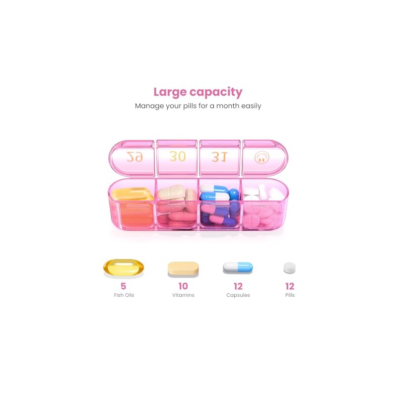 Daviky Monthly Pill Organizer 1 Time a Day, 30 Day
