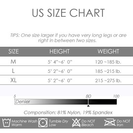 G&Y 2 Pairs Ultra Opaque Tights for Women - 80D Microfiber Control Top Pantyhose, (black, L)