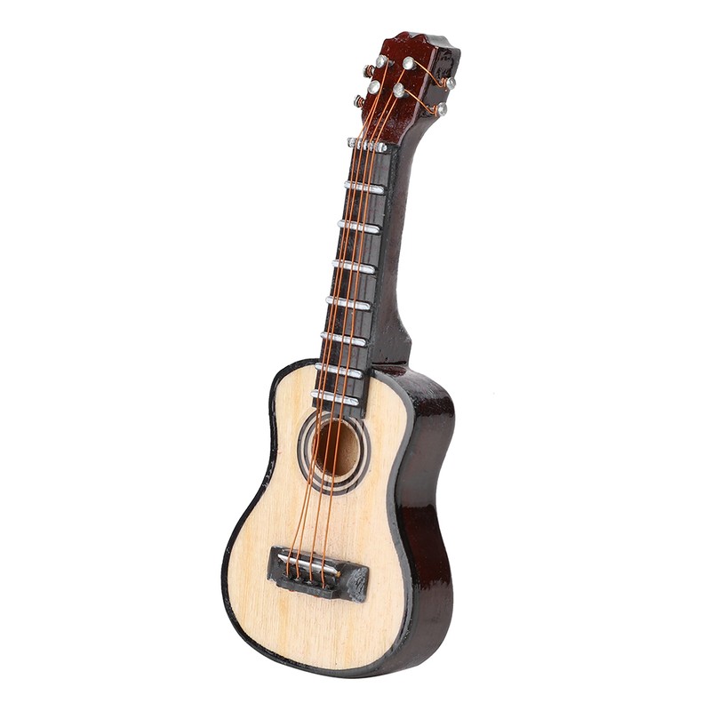 Basswood G Guitar Shaped Ornament 3 Dimensional Refrigerator Ornament Accessory