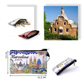 BDM Barcelona Wallet, Park Güell Wallet, Various Models of Travel Souvenirs, Sagrada Familia, Gaudí Mosaic, Barcelona Souvenir