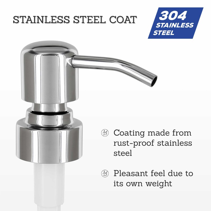 ALTGLAS Twin Pack - 2X Stainless Steel Soap Pump 'Zagreb'