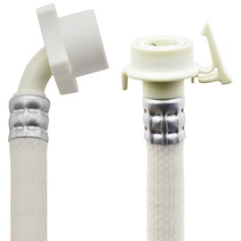 AMZTOP GAONA(ガオナ) Yatamon Curtis Automatic Washing Machine Water Supply Hose, 1.5m, No Screw-Fixed Joint (One-Touch Connection, Leak-Proof, Easy Installation) GA-LC004 White