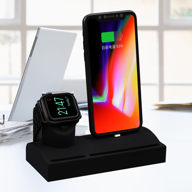Mobile Phone Charging Base Silicone Stand Holder Bracket for iWatch5/iPhone11