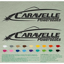Pair of Caravelle Compatible Replacement Boats Decals Vinyl Stickers Boat Outboard Motor Set of 2 (12", Black 070)