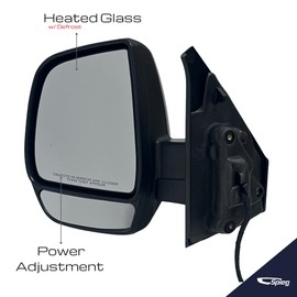 Spieg Driver Side Mirror Replacement for 2015-2022 Ram Promaster City | Left Side View Mirror Assembly with Power Adjustment Heated Manual Folding Turn Signal Light | Painted White 6 Pins