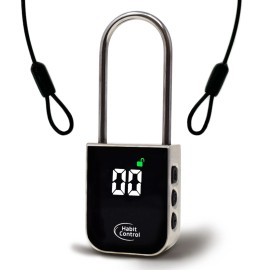 Habit Control Time Lock, Timed Locker Padlock, Pad Lock with Timer & Steel Cable