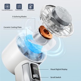 MORECORE Portable High Speed Handheld Fan with Ice Cooler, 21HRS Run Time, 1-100 Speed & 4000mAh Battery Rechargeable, Mini Personal Turbo Fan for Woman Men Travel Camping Outdoor Gift-White