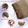 LaaVoo Weft Hair Extensions Human Hair Black Ombre Dark Brown
