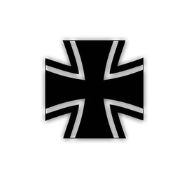 #A5478 German Army Cross Black Leopard 2 BW Waistband Sticker 5 x 5 cm