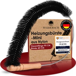 WEIDEBACH Radiator Brush 90 cm Total Length / 40 cm Brush Made of Nylon, Radiator Cleaning Brush Animal Hair Free, Radiator Brush Comes to Any Angle, Stable and Flexible Heating Brush