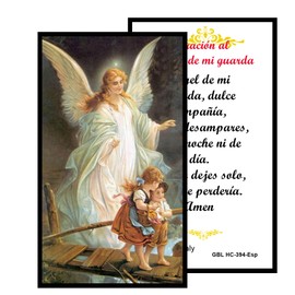 Oracion al Angel de La Guarda Tarjeta de Rezo Importada de Italia y Bendecida por Su Santidad