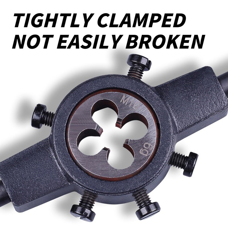 Mairuker Die Handle Round Die Stock Handle Wrench with Knurled