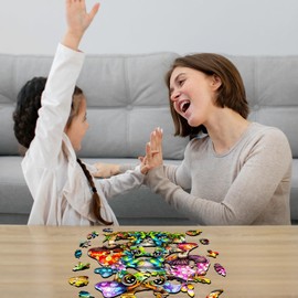 Jigfoxy Wooden Puzzle Adults, Frog Wooden Puzzle Adult, Wooden Puzzle Wooden Puzzle Adults and Children, Unique Educational Toy in Animal Shape for Friends of Family XL