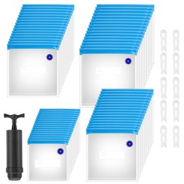 60 Pack Sous Vide Bags Vacuum Sealer Bag for Food, 4 Sizes Reusable Food Bags Vacuum Zipper Storage Bags with Air Valve Double Layers Food Storage