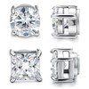 Jstyle 2 Pairs Stainless Steel Magnetic Stud Earrings for Men
