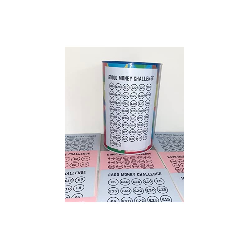 Money Tin Challenge Sticker Only (Blue, 1000)