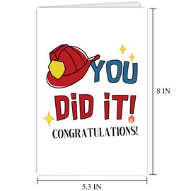Firefighter Graduation Congratulations Card, Congrats on Graduation Cards for Fire Academy Classmate Student, You Did It