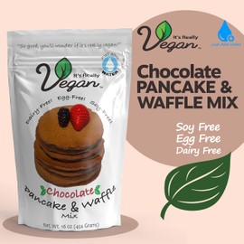 It's Really Vegan Pancake & Waffle Mix | Dairy Free, Egg Free, and Soy Free Mix Pancake Waffle | Serving Size 1/3 Cup Mix (40g) (Chocolate)