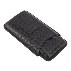 3 Sticks Portable Cigar Case Leather Cigar Humidors Travel Moisturizer Cigar Case Cigar Holder Cigar Accessories Kit Perfect Completed Gift Kit for Men Gifts (Black)