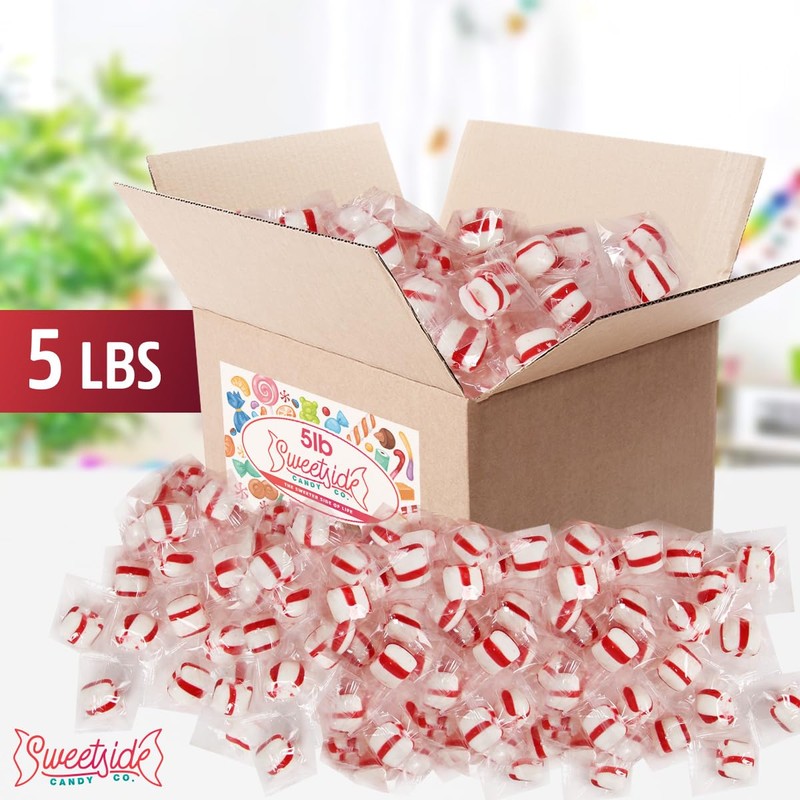 Soft Peppermint Candy Mints, 5 Pound mints bulk individually wrapped,