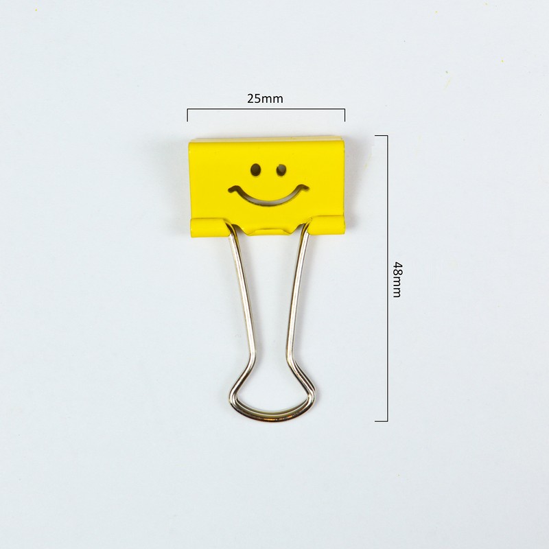 Rapesco 1427 25 mm Smiles Foldback Clips - Bright Yellow