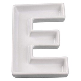 Ivy Lane Design Ceramic Love Letter Dish, Letter E, White