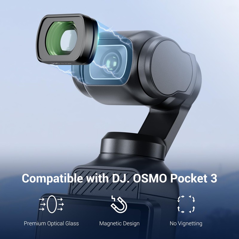 JJC Wide Angle Lens Compatible with DJI Osmo Pocket 3,