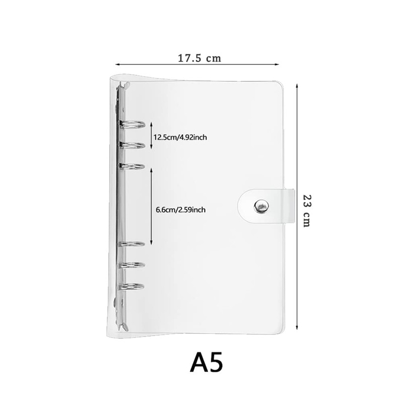 Eachbid PVC Ring Binder 6 Holes with Transparent Soft Cover