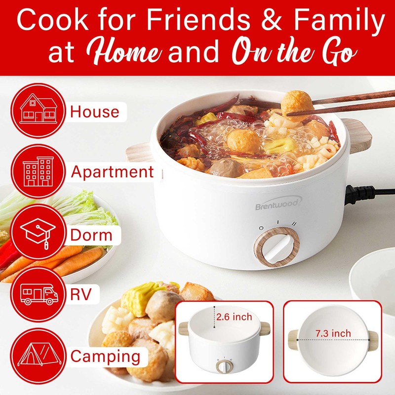 Brentwood Multi-Function Electric Hot Pot Cooker and Food Steamer with