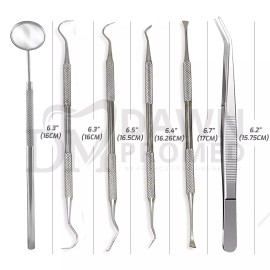 DawnProMed 5 Pcs Dental Oral Hygiene Scaler Kit Tools Deep Cleaning Teeth Care W/Pen Light