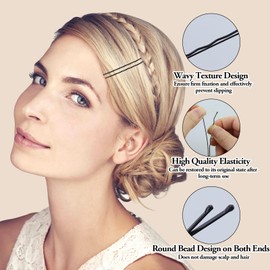7cm Hair Grips 55pcs - Black Hair Pins, Bobby Pins Set for Women & Girls, Waved Kirby Grips - Perfect for Updos & Styling, Ideal for All Types of Hair