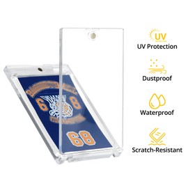 QWORK® 10 Stück Magnetic Sammelkartenhalter, 130PT Magnetkartenhalter, Acryl-kartenhüllen mit UV-Schutz, für Standardkarten, Sportkarten, Spielkarten