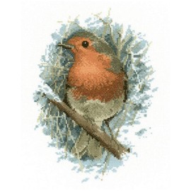 Heritage Crafts John Stubbs Wildlife Collection Robin Redbreast Counted Cross Stitch Kit 14 count aida
