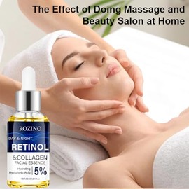 Esencia facial de retinol y colágeno, suero facial firme y regordete antienvejecimiento, reduce la línea fina, suero de día y noche con ácido hialurón
