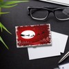 Niapessel Business Card Holder, Merry Christmas on Red Print Pocket