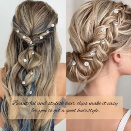 YISSION 40 Pcs Mini Rhinestone Hair Clips Tiny Pearl Hair Clips Decorative Hair Clips Sparkly Crystal Hair Pins Silver White Hair Clips Wedding Bridal Hair Accessories for Girls Women