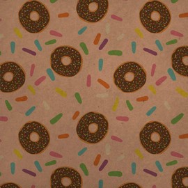 GRAPHICS & MORE Cute Donut with Sprinkles Chocolate Icing Premium Kraft Roll Gift Wrap Wrapping Paper