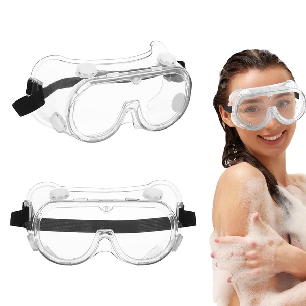 GENZYRE 2Pcs Safety Goggles, Clear Shower Face Shield Onion Goggles