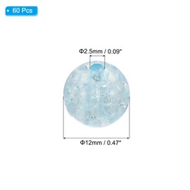 PATIKIL 60pcs Acrylic Beads, 12mm Cute Beads Bulk Spacer Bead Bubble Ab Crystal Plastic Candy Loose Round Pearl Bead,Cyan