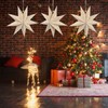 POPETPOP 3Pcs Christmas Star Lantern Lampshade 9 Pointed Hollow Out