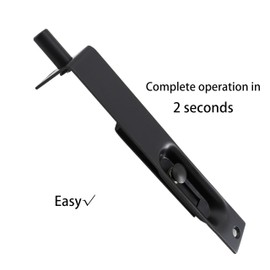 TOGU 6" Solid Stainless Steel Lever Action Flush Bolt,Concealed Security Door Lock for Composite Doors,French Doors,Wood Doors,Double Doors,Dummy Doors,Matte Black