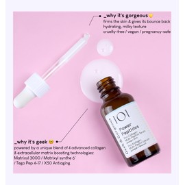 Geek & Gorgeous Power Peptides Serum - Anti-Aging Serum mit Multi-Peptiden für straffere Haut, Reduzierung von Falten und erhöhte Spannkraft - 30 ml